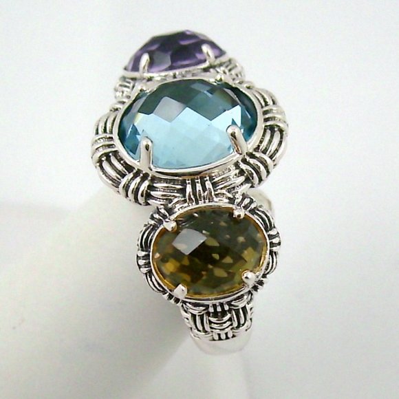 Hilary Joy 4.16ct Multigem 3-Stone Ring - Picture 5 of 12